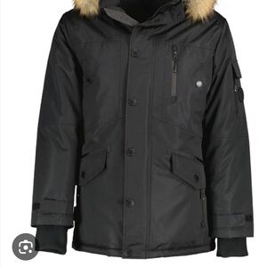 Noize Canada Cruelty Free Jacob Black Parka Kids L(12) fits women Small